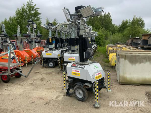 Belysningsmast på hjul 7m Generac Link T3 4x185W