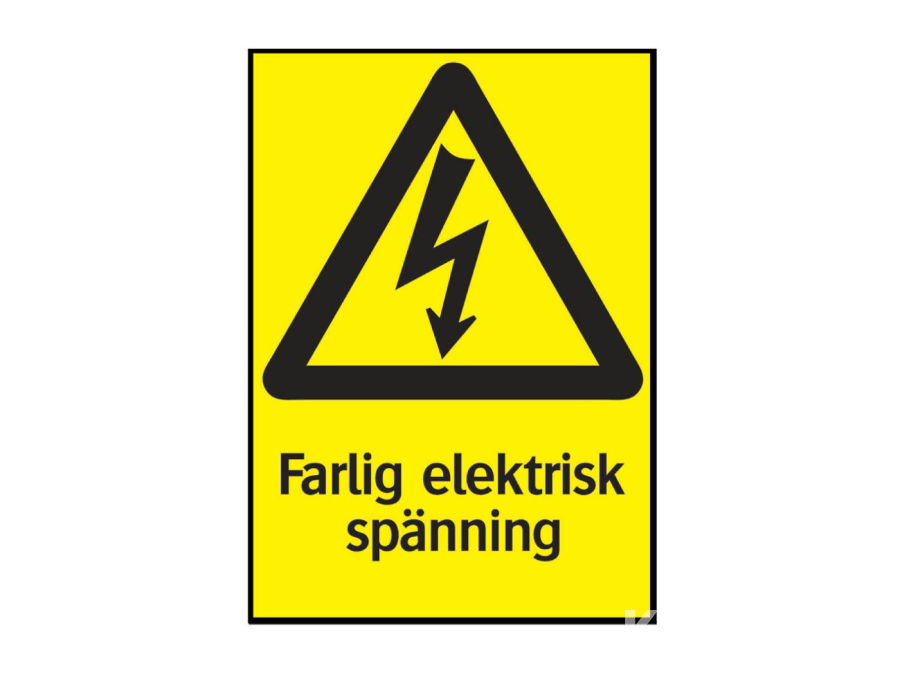 Varningsskyltar Systemtext Farlig elektrisk spänning, 210 × 297 mm, 24 st