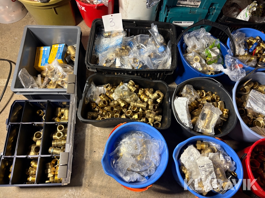 Diverse klämringskopplingar Mässing Vatette