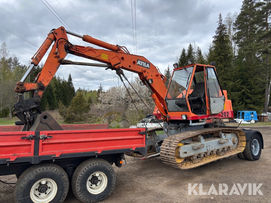 Bandgrävare Atila 1202 med 3 st skopor och trailer