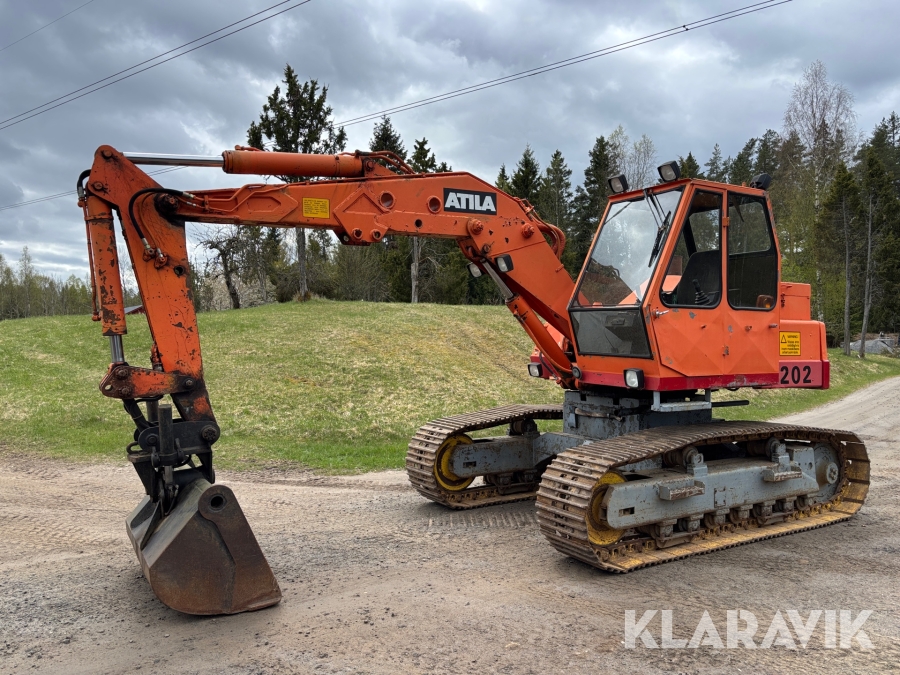 Bandgrävare Atila 1202 med 3 st skopor och trailer