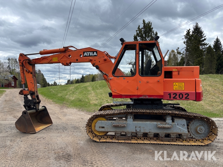 Bandgrävare Atila 1202 med 3 st skopor och trailer