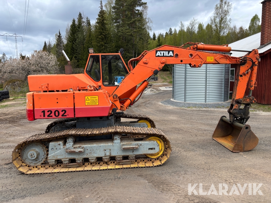 Bandgrävare Atila 1202 med 3 st skopor och trailer