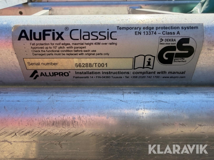 Skyddsräckesystem Alufix Alupro