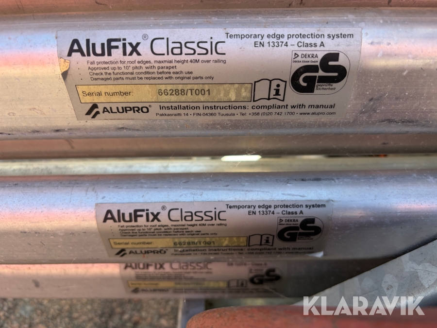 Skyddsräckesystem Alufix Alupro