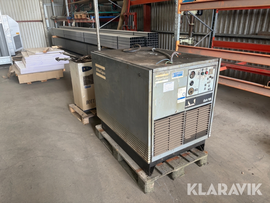 Skruvkompressor, kyltork & trycktank Atlas Copco GA 15