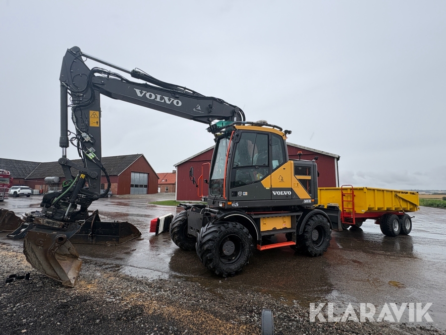 Hjulgrävmaskin med vagn Volvo EWR170E och tillbehör