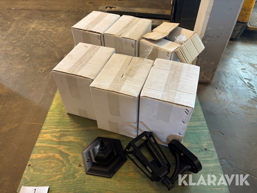 Utebelysning Svart 6st