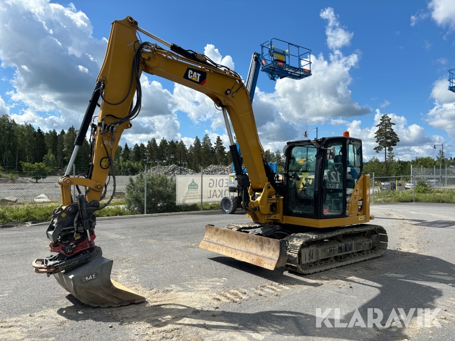Grävmaskin CAT 308 CR med tiltrotator och 3st skopor
