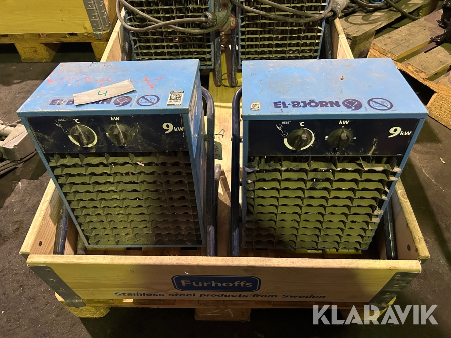 Värmefläktar El-Björn VF 9 kW 2 st