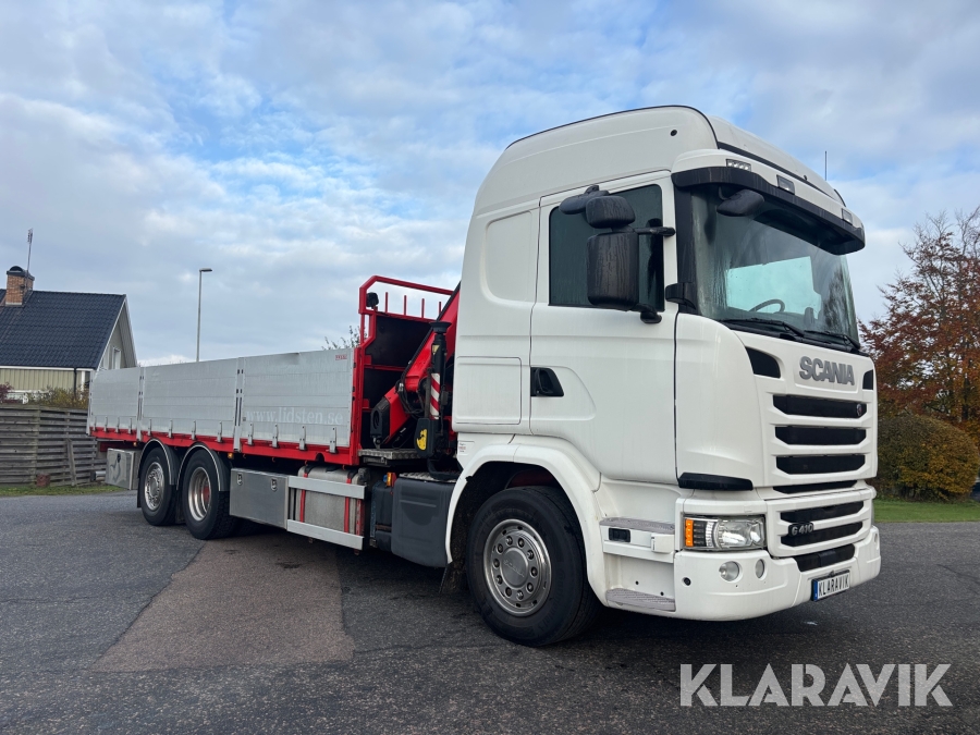 Kranbil Scania G410 Brädgårdsbil
