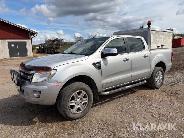 Pickup Ford Ranger Dubbelhytt 2.2 TDCi 4x4 SelectShift 150 hk med flakskåp