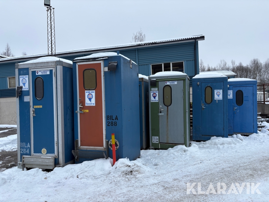 Toalettkabiner slamtoalett & kommunalt avlopp 14 st