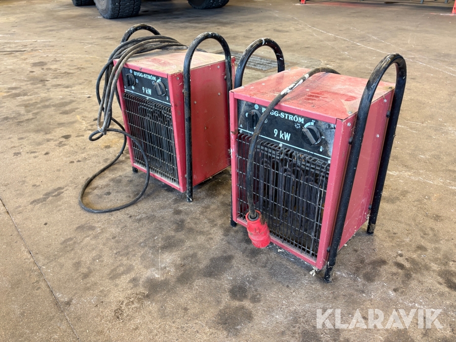 Värmefläkt Bygg-ström 9kw 2st