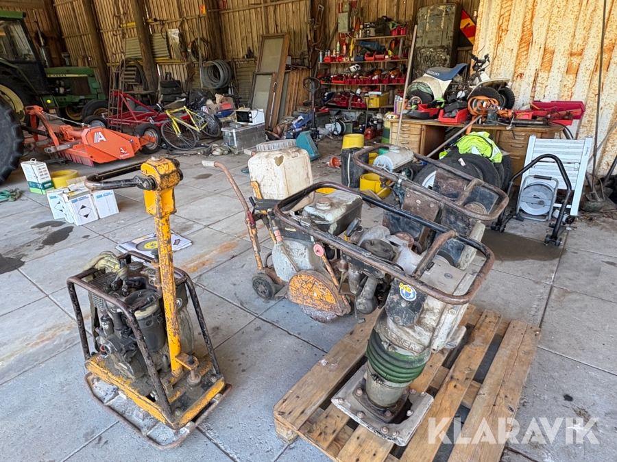 Parti med markvibratorer samt Golvsåg Wacker Neuson