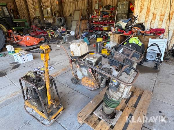 Parti med markvibratorer samt Golvsåg Wacker Neuson