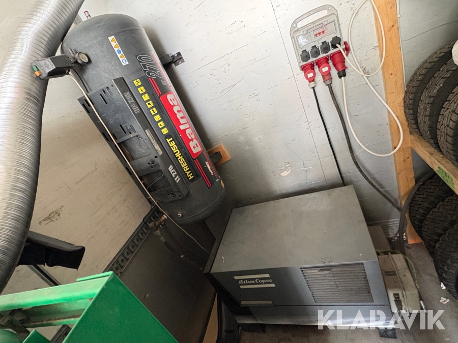Kompressor och tank Atlas Copco LE Balma tank LT270