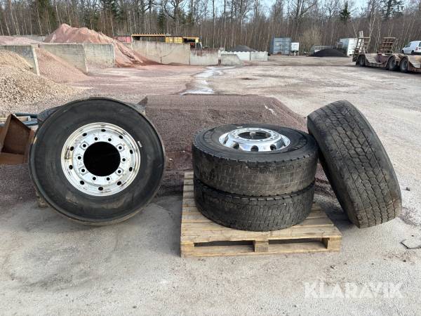 Lastbilsdäck på fälg 385/65R22.5 & 315/80R22.5 6st