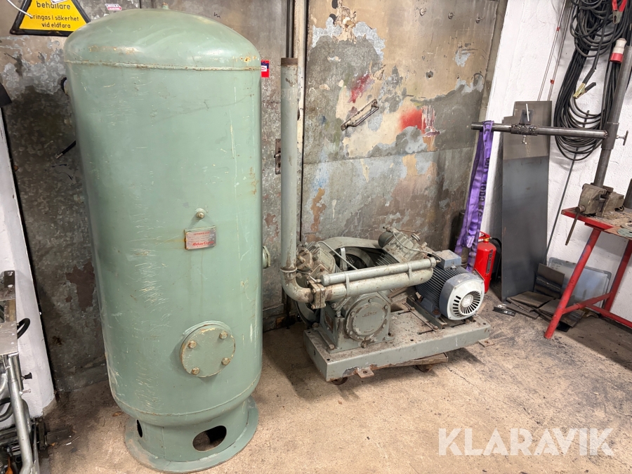 Kompressor med luftbehållare Asea, Atlas Copco M132S38-2, LD104