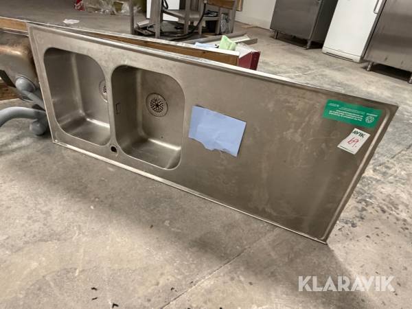 Rostfri diskbänk med dubbelho