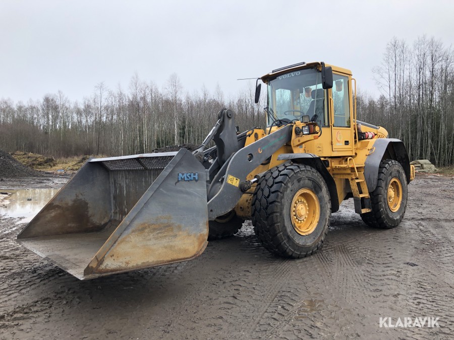 Hjullastare Volvo L70E med redskap (Grusskopa och Planerskopa) 