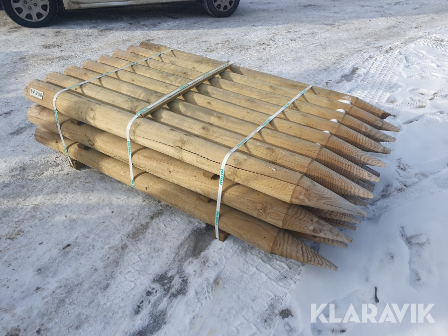 Stängselstolp Grova stolp Fyrås Trä 14-200 impregnerat 24 st