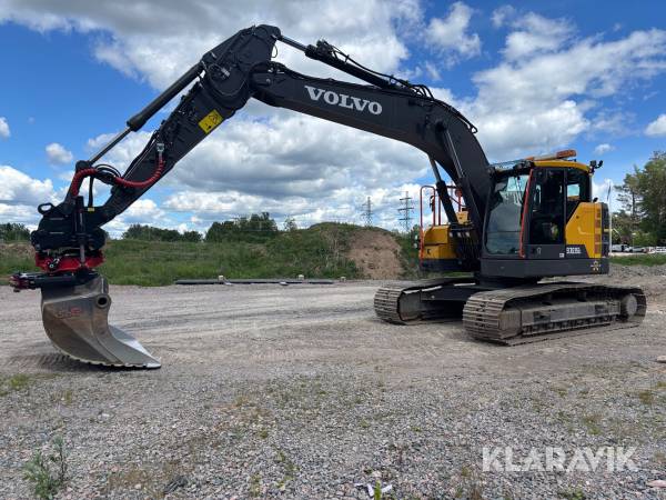Grävmaskin Volvo ECR235EL GPS och Rotortilt med Quick Change