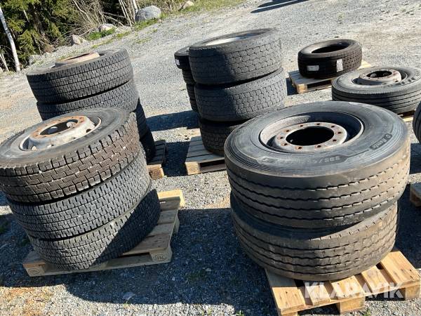 Däck med fälg till lastbil 13st