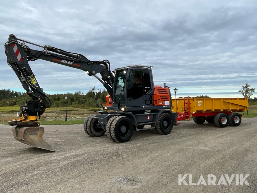 Grävmaskin Atlas 140W med Möre kärra
