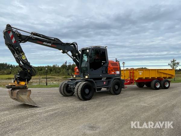 Grävmaskin Atlas 140W med Möre kärra