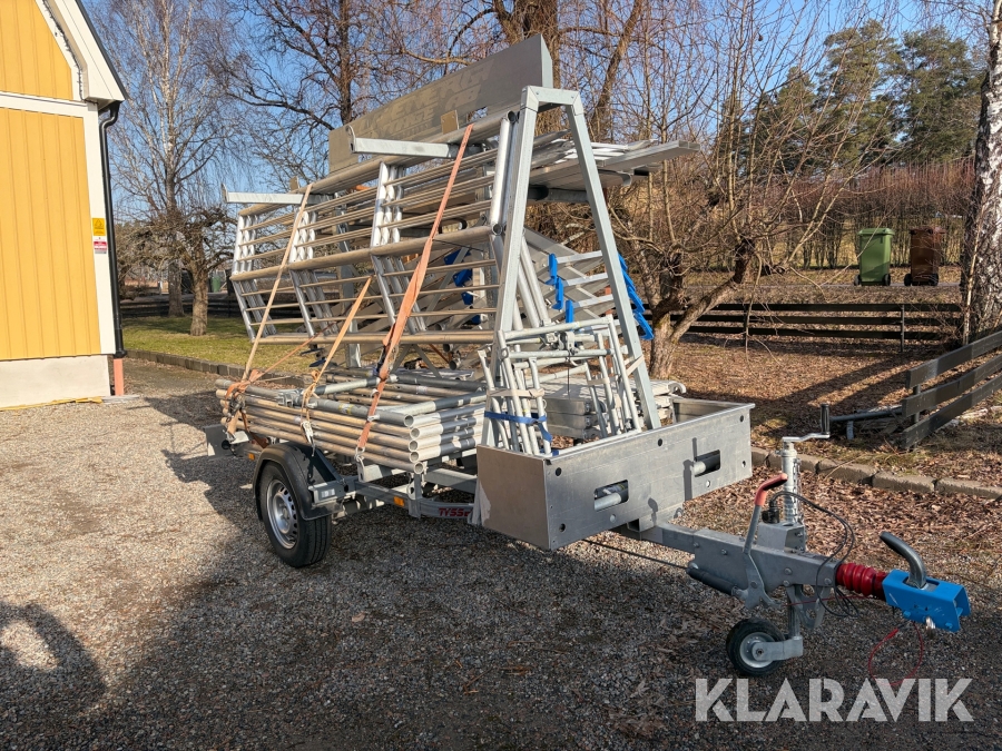 Ställningskärra med byggställning Tysse KRV17Z RSS fallskydd 9m