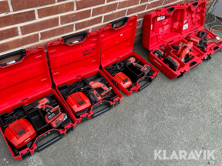 Mutterdragare, vinkelslip och cirkelsåg Hilti
