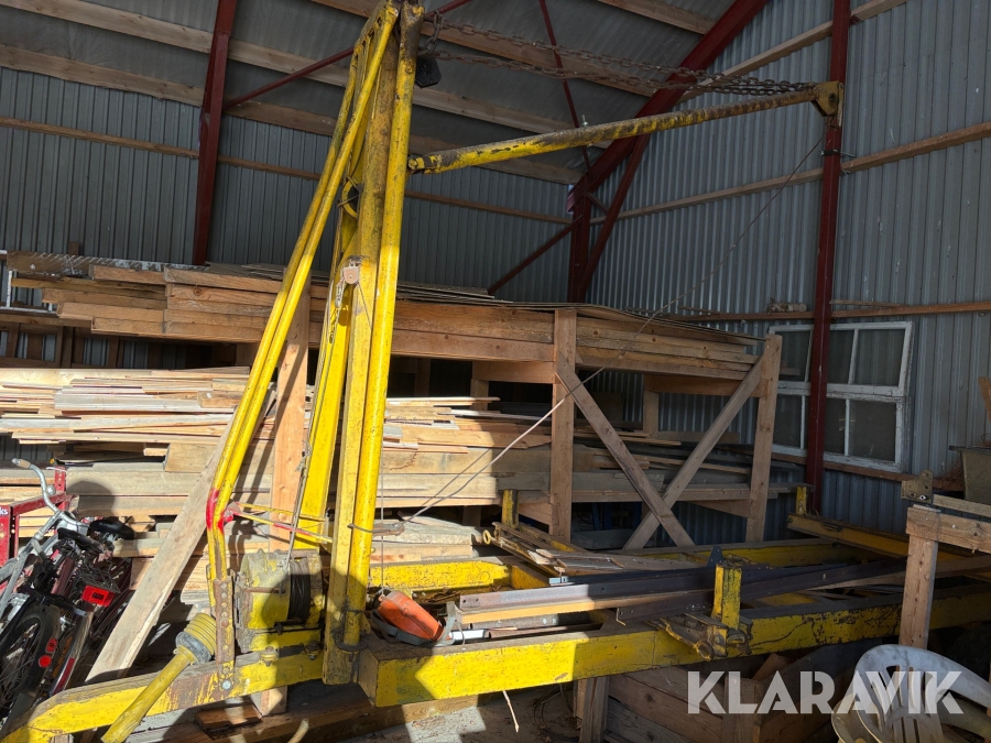 Timmervagn med kran