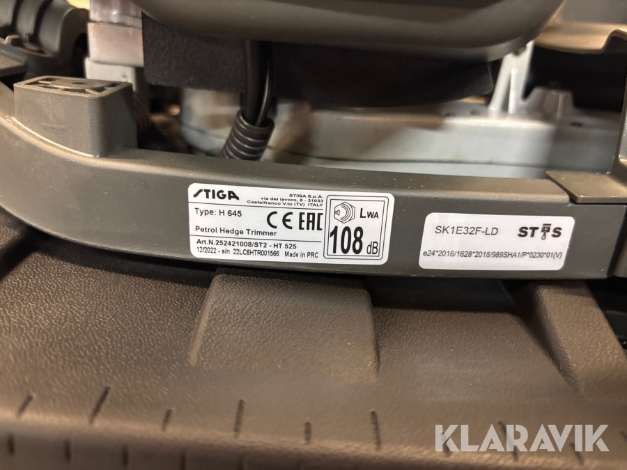 Häcksax Stiga HT525 batteridriven