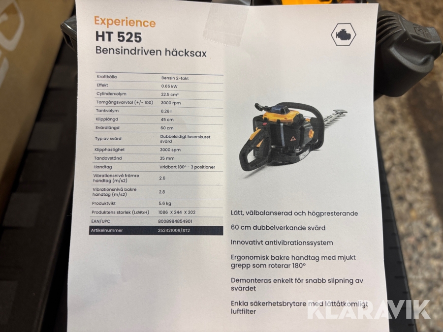 Häcksax Stiga HT525 batteridriven