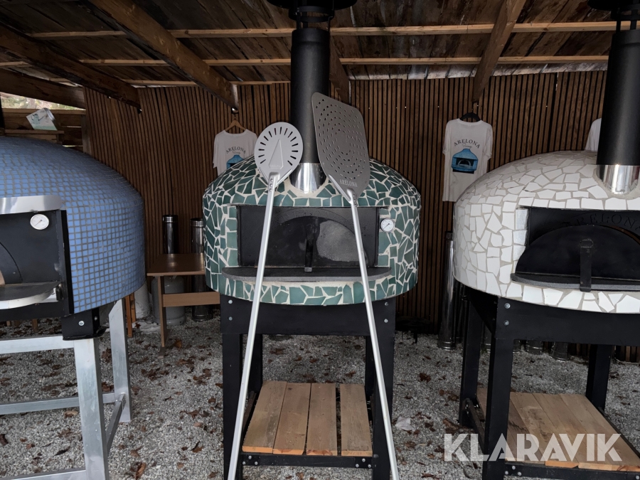Vedeldad pizzaugn för stenugnsbakad pizza Arelona Arti grön 90cm