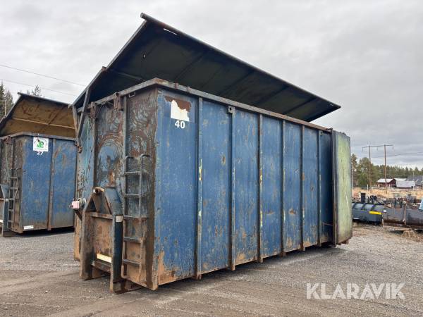 Lastväxlarcontainer GMM 40m3 med tak