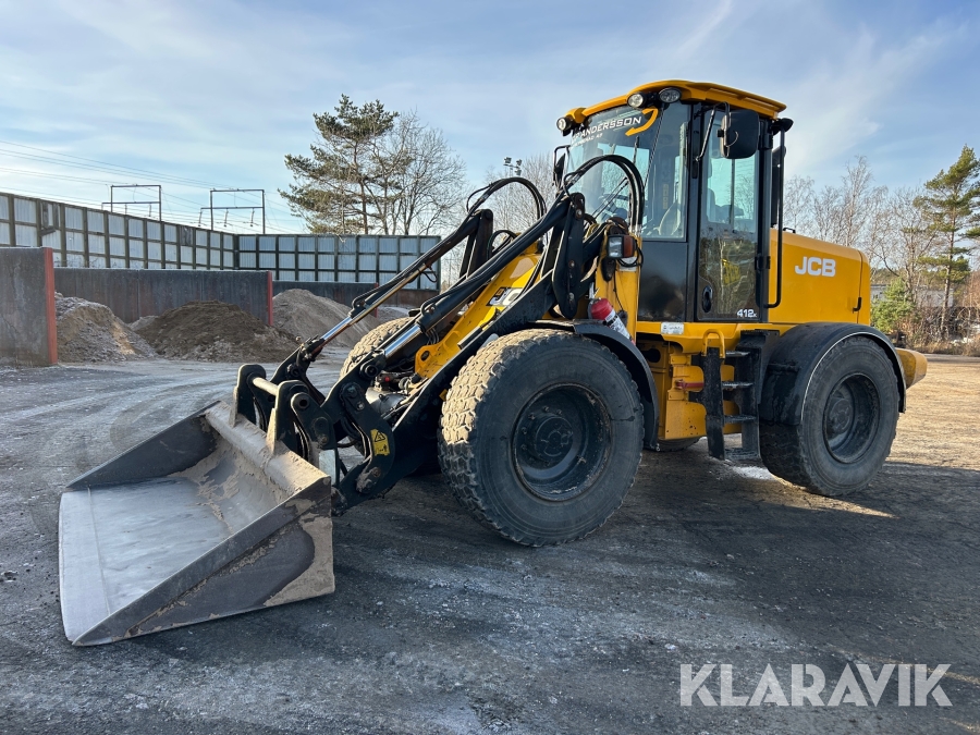 Hjullastare JCB 412K med planeringsskopa
