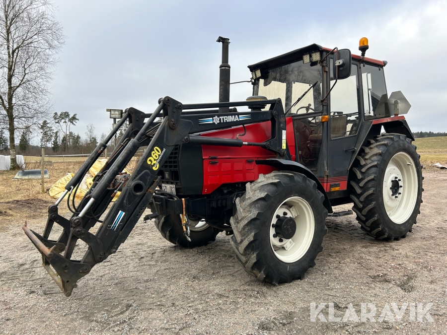 Traktor Valmet 655 med Weckman vagn och redskap
