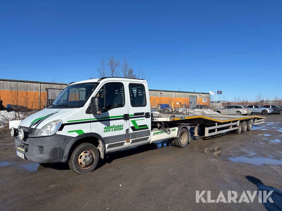 Biltransport Iveco Daily IV med trailer (BE)