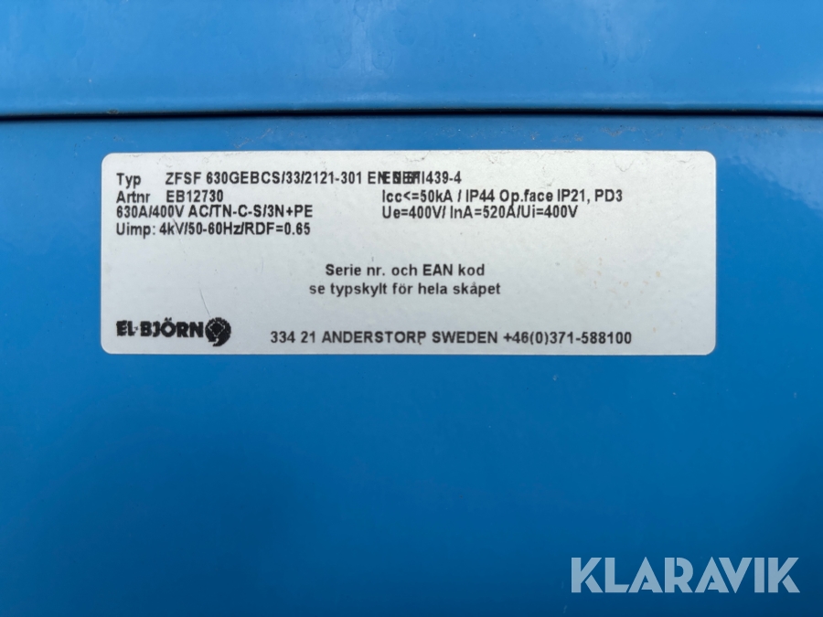 Elcentral El-Björn ZFSF 630GEBCS/33