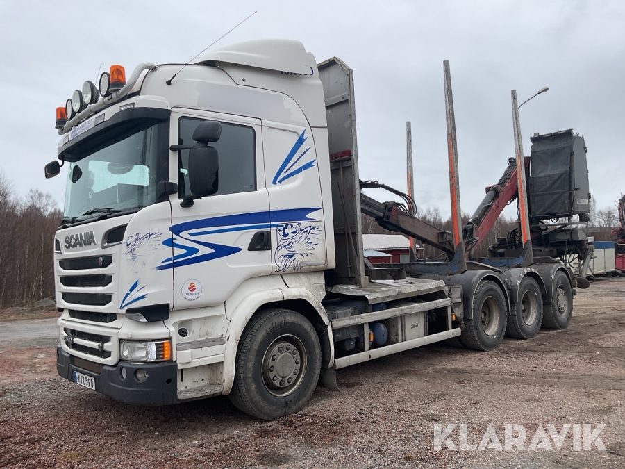 Timmerbil Scania R580 med Hiab Loglift kran