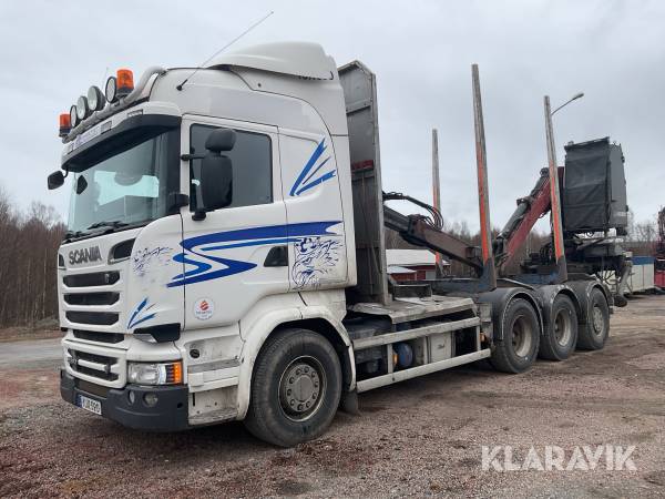 Timmerbil Scania R580 med Hiab Loglift kran