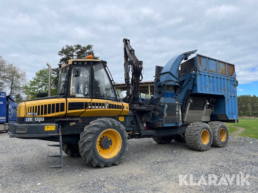 Skotare Ponsse Buffalo 6W med flishugg Bruks 805CT