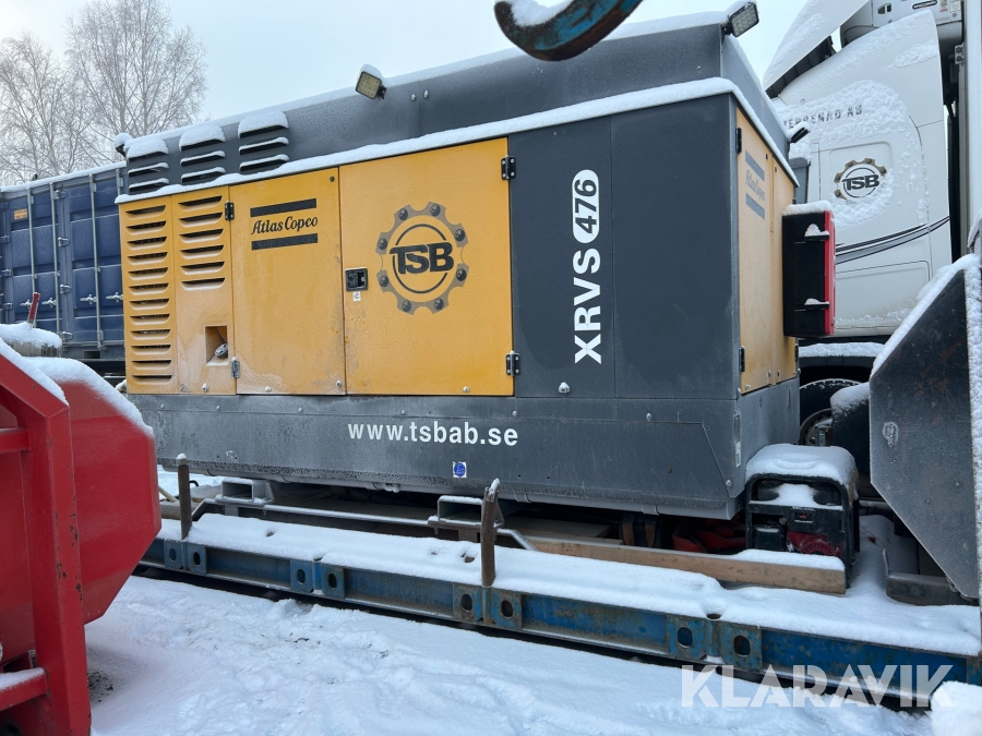 Kompressor Atlas Copco XRVS 476 på lastväxlarflak