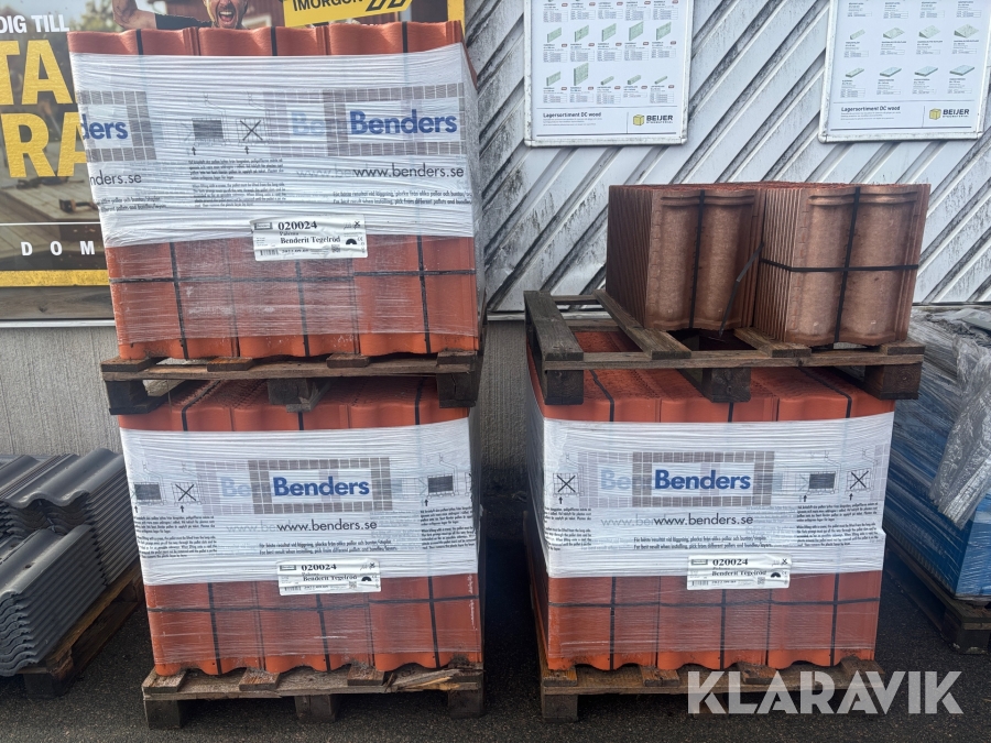 Takpannor Palema Benderit tegelröd 800st