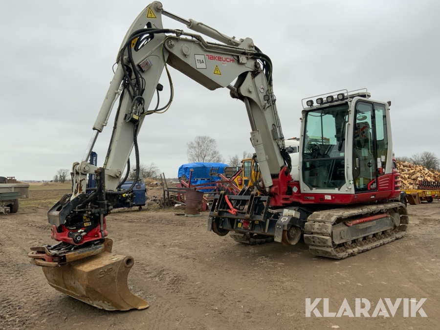 Grävmaskin för järnväg Takeuchi TB290-2 Pandrol med flera redskap
