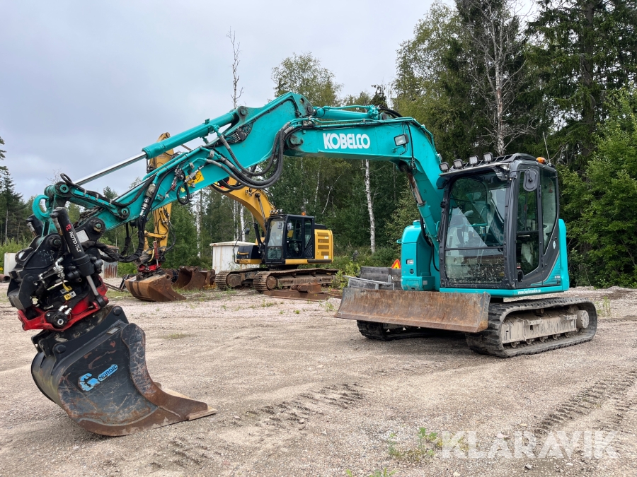 Grävmaskin Kobelco Sk75 sr med redskap 5 st