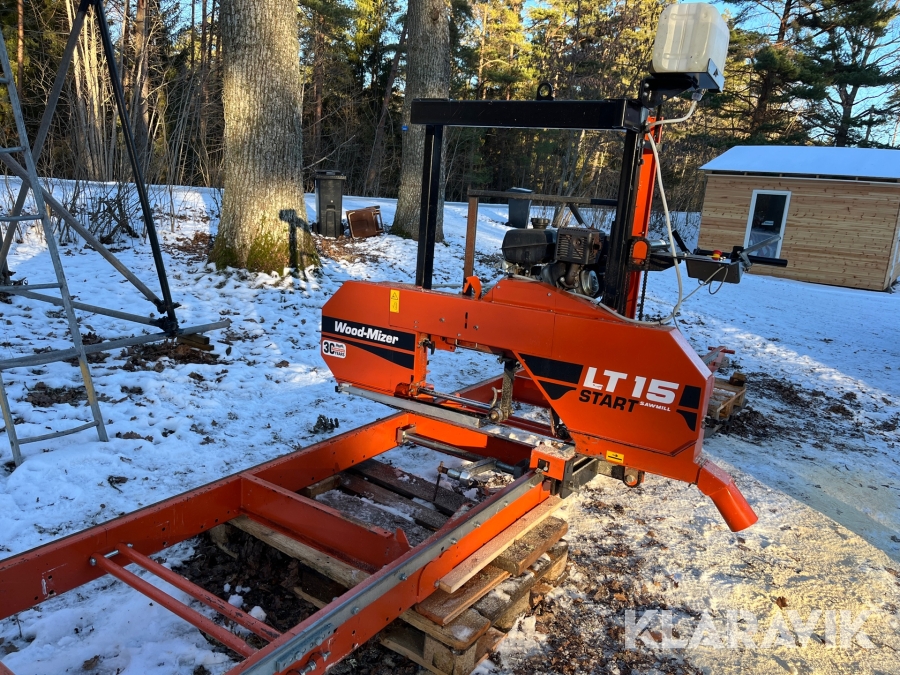 Bandsågverk Wood-mizer LT15 start med bensinmotor