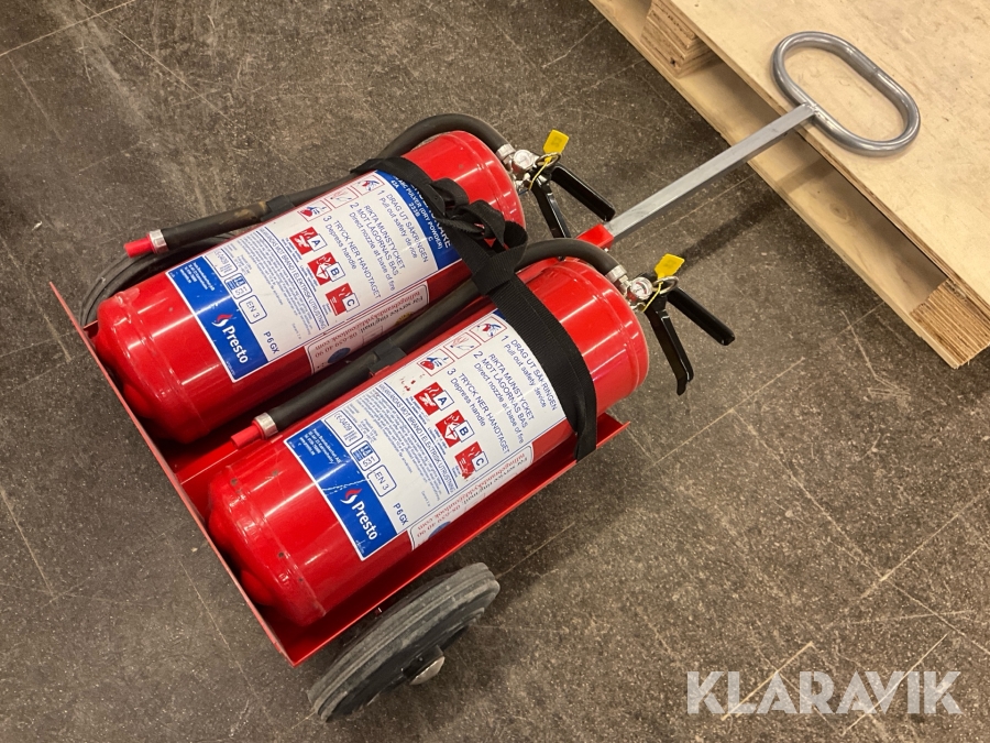 Brandsläckarvagn Housegard Pulver med handskar och brandfilt